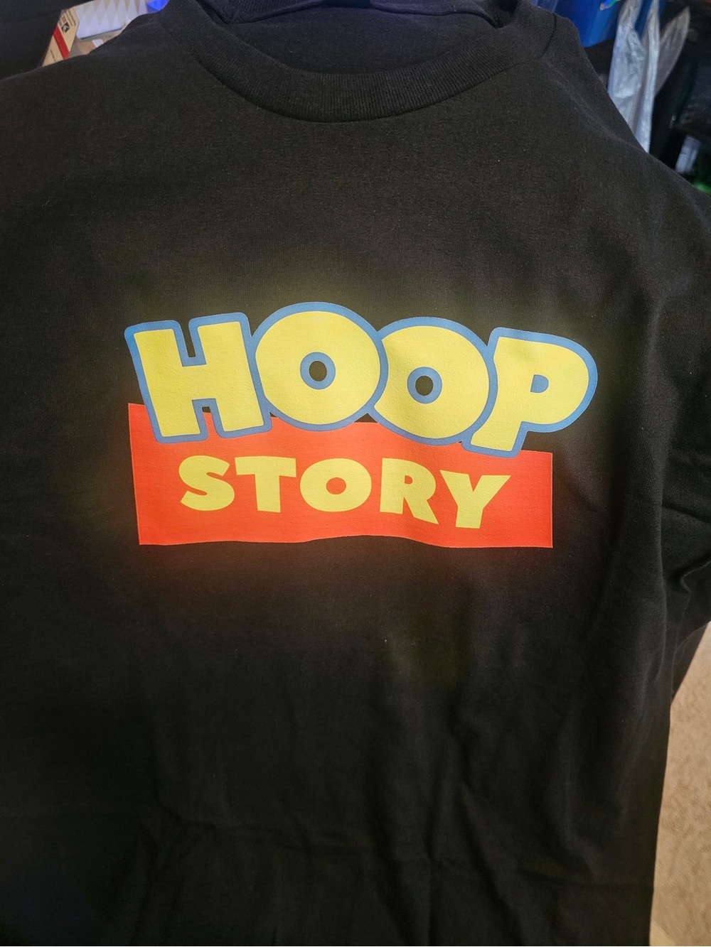 Hoop Story Kids Graphic Tee - Black with Yellow & Red Print